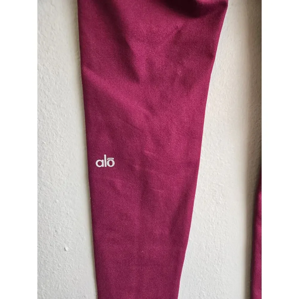 Alo Yoga High Waist‎ Airbrush Leggings Size S Berry Maroon Athletic